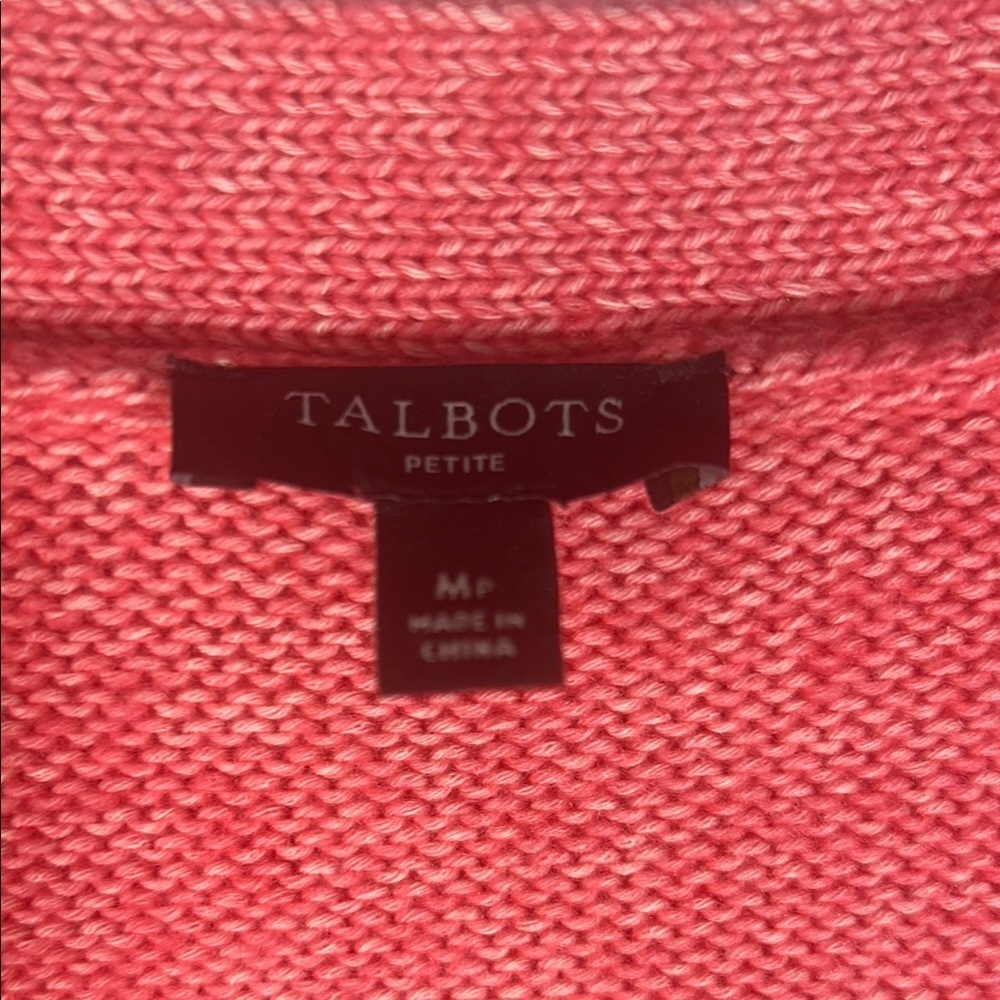 Talbots Coral Button-Up Cardigan - Picture 3 of 12